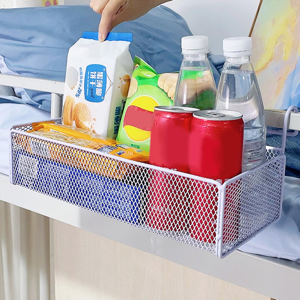 Practical Bedsides Storage Organizers for Bunk Bed Metal Hanging Shelf For Dorm Rooms and Office Supplies Wall Hanging