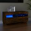 VidaXL TV Stand with LED Lights Smoked Oak 80x35x40 Cm 815723