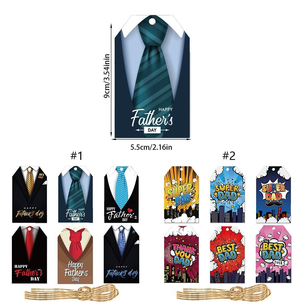 Colorful Neckties Hanging Label Paper Father's Day Ornament Father's Day Tie Tag  Party Favors