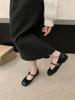 2025 Female Mary Jane New Doudou Shoes Buckle Soft Sole Square Head Shoes Korean Version Flat Spring Shallow Mouth Single Shoes