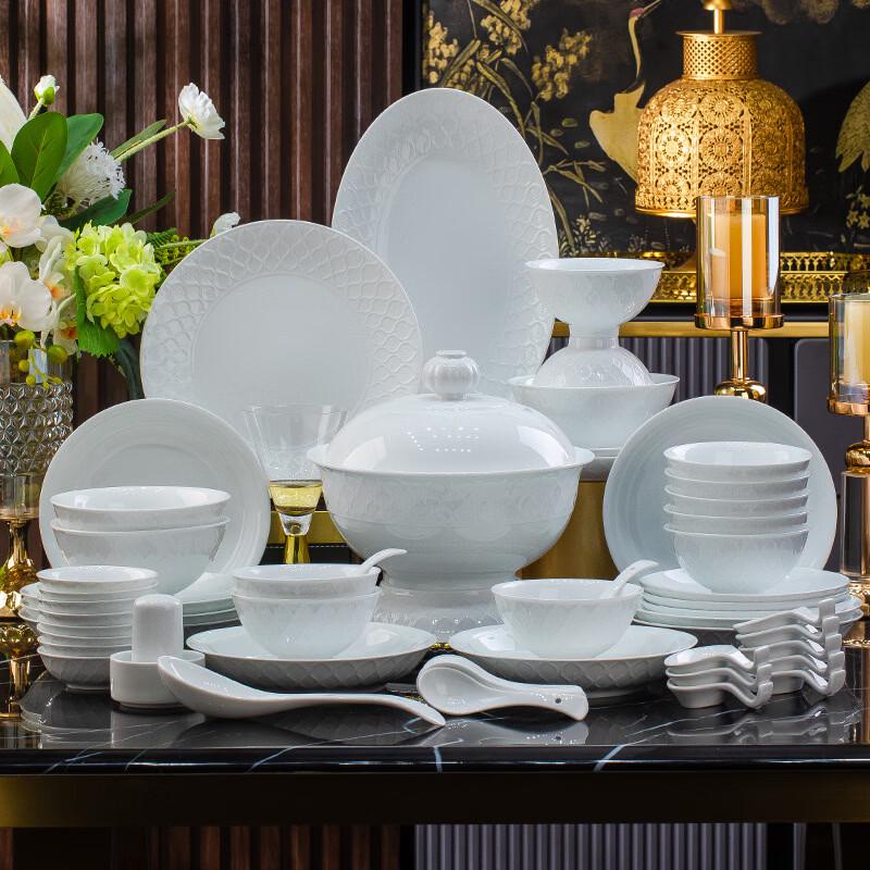 Керамический столовый сервиз Jingdezhen в европейском стиле подглазурной росписи
