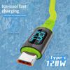 1/3 шт. 1,5 метра Кабель-зарядное устройство Type-C с цифровым дисплеем, USB C на C, 120 Вт, Быстрая зарядка, Кабель питания с индикатором для телефона 17