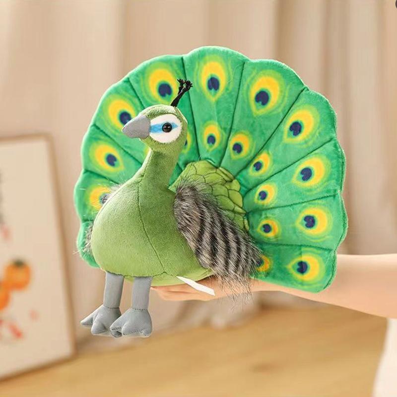 Красивая имитация павлина плюшевые игрушки зеленый синий павлин расправленный хвост мягкие чучела животных подушки дети подарки на день рождения