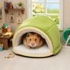 Insulated Portable Hamster Warm Nest Washable Turtle Shell Shape Winter Bird Nest Soft Cozy Guniea Pig House for Golden Bear
