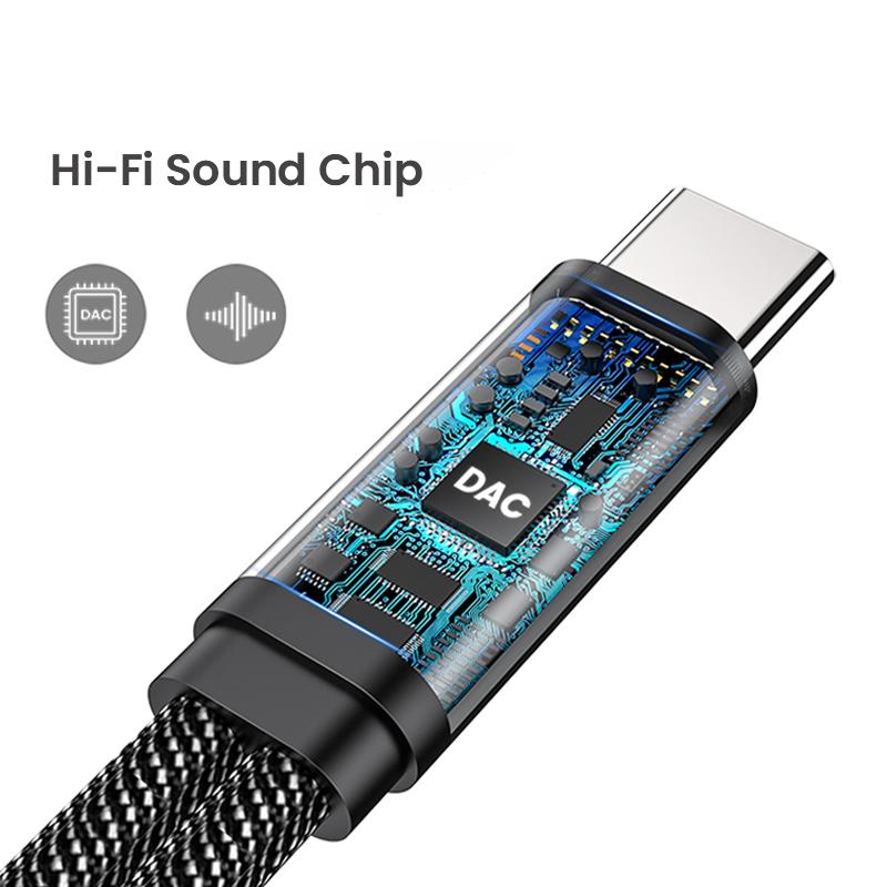 2 In 1 USB C To 3.5mm Headphone Jack Adapter Type C PD 60W Charge Audio Aux Adaptor For iPhone 15 Series Samsung Xiaomi Huawei