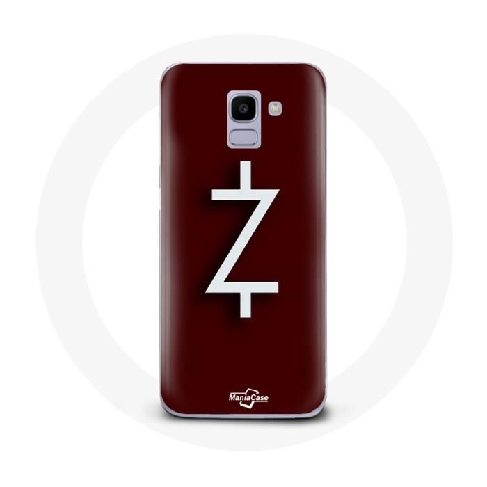 Чехол для Samsung Galaxy J6 2018 Озарк Сезон 4 Логотип Z Белый Красный фон