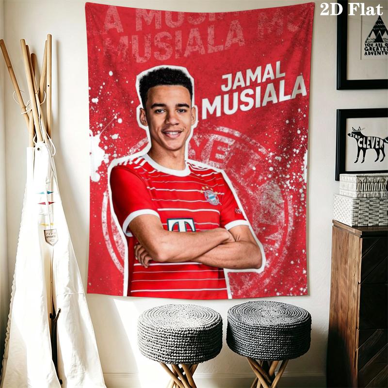 Jamal Musiala Wall Tapestry Aesthetic Wall Hanging Printed Fabric Blanket Decorative Tapestries for Bedroom Living Room Home Decor