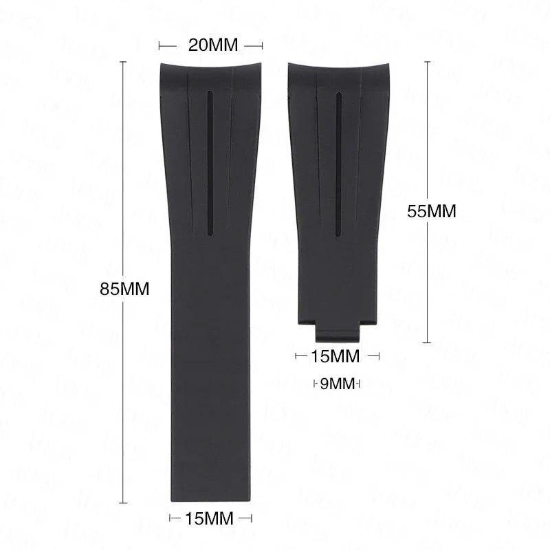 Резиновый ремешок для часов, подходит для Omega x Swatch Moonswatch, 20 мм, складная пряжка из нержавеющей стали для мужчин и женщин, изогнутый сменный ремешок для Rolex