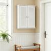 Bathroom Cabinet Bathroom Wall Cabinet With Louvered Doors And Adjustable Shelf Storage For Kitchen White
