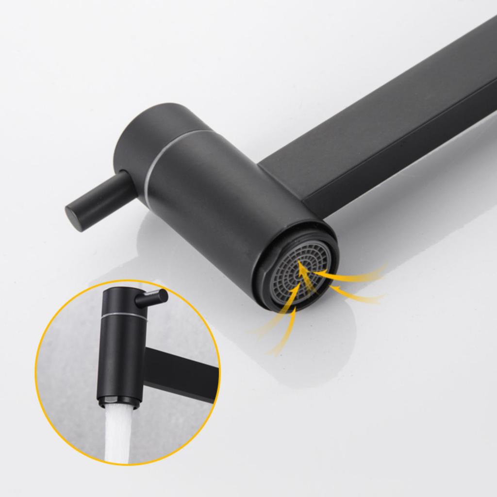 Pot Filler Tap Brass Wall Mounted Kitchen Sink Faucet 360 Rotate Folding Spout Spigot Single Cold Taps Black/White