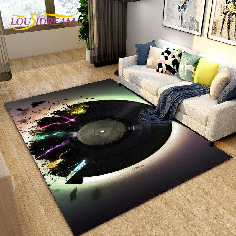 3D Creative Music Cartoon Area Rug Large,Carpet Rug for Living Room Bedroom Sofa Doormat Decoration,kids Play Non-slip Floor Mat
