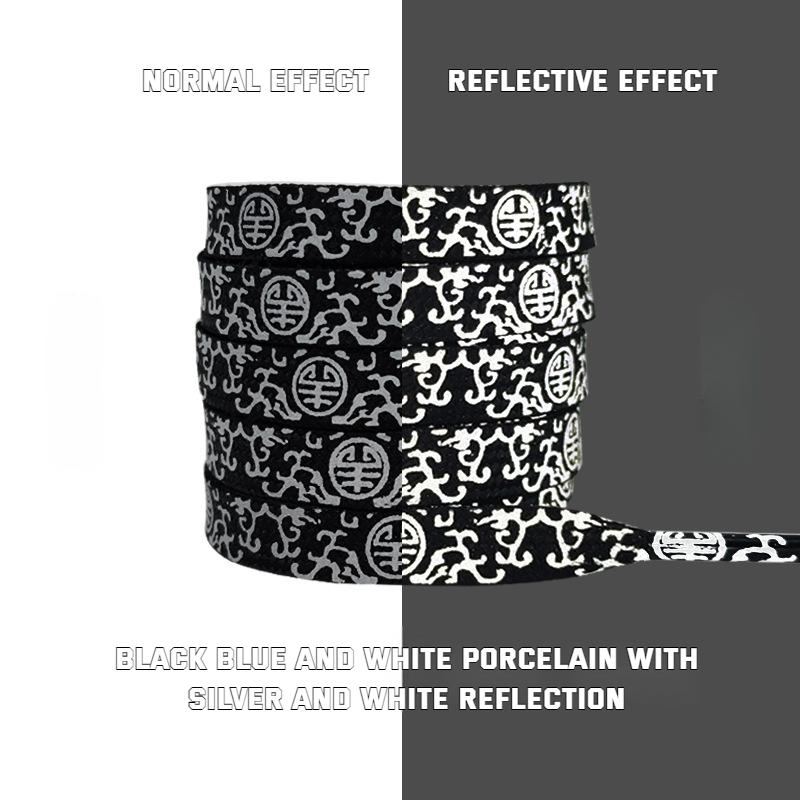 Colorful Reflective Gilding ShoeLaces Cashew Flower Shoelaces for Sneakers Hand-painted Sports Casual Basketball Tennis Shoelace