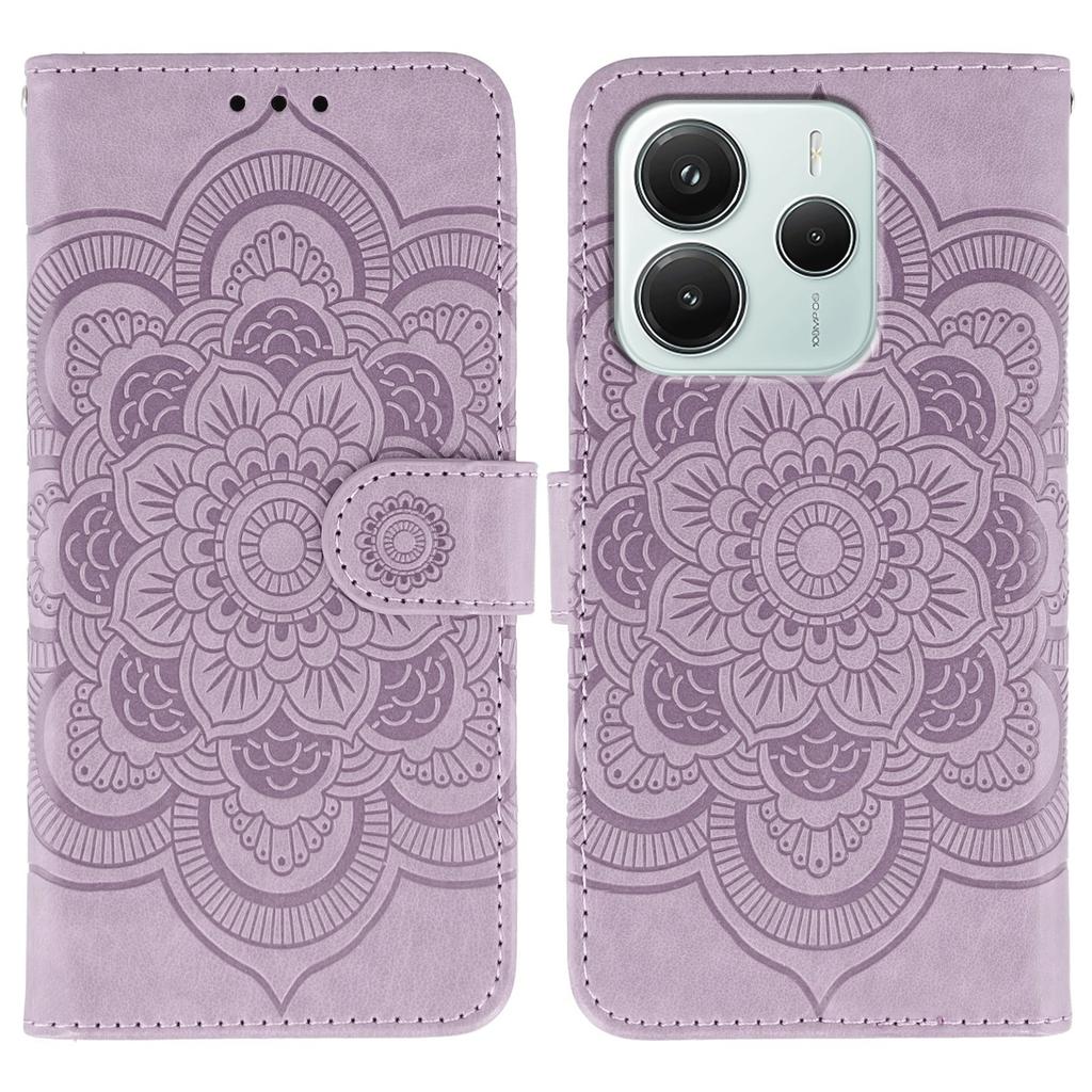 For Xiaomi Redmi Note 14 5G/Poco M7 Pro 5G Case PU Leather Mandala Imprinted Design Wallet Phone Cover