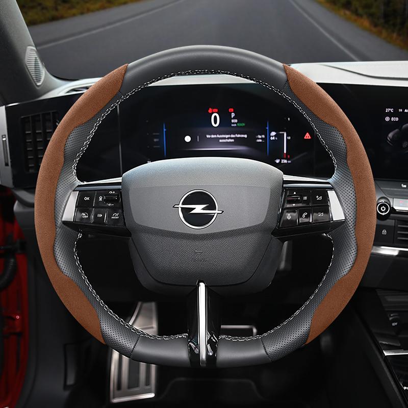 Suitable for Opel Anti-Slip Buckle Segmented Suede Steering Wheel Cover Suitable for Astra H Gtc J Insignia Corsa D 