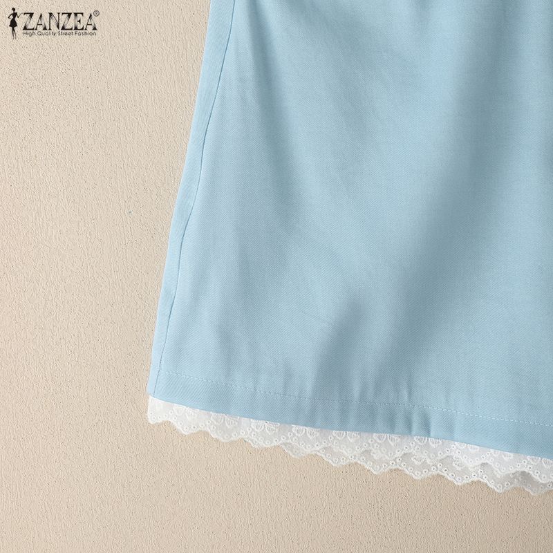ZANZEA Женские летние повседневные однотонные свободные короткие шорты