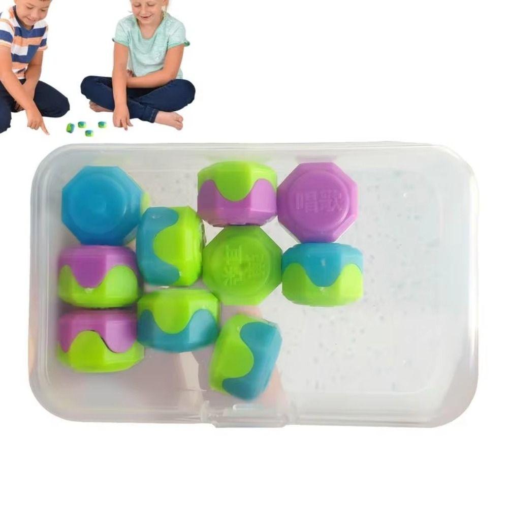 10pcs/set 6 Sided Nostalgia Catch Stone Toys Double-Colors Playing Stones Toy Play Home