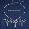 1Set Elegant Shiny Bow Earrings Necklace Set For Women Girls Vintage  Necklace Earrings Jewelry Accessories Gifts