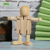 10Pcs Unfinished Wooden Robot Wood People Shapes Jointed Figures for DIY Painting Arts Crafts Home Decoration