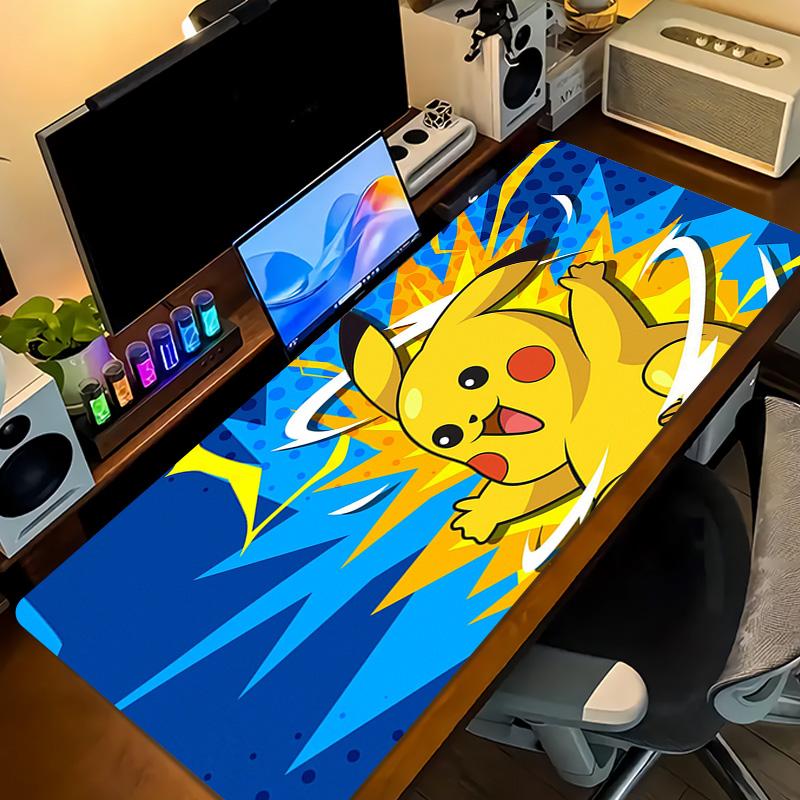 Pikachu and Eevee Print Cushion Non-slip Laptop Tablet Big Mousepad XXL Mat Mini PC Playmat With Lock edge