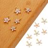 Copper Five-petaled Flowers Charms Pendants DIY For Women Earring Making Supplies