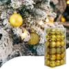 36Pcs Mini Shatterproof Christmas Balls 3cm Diameter Shiny Matte Glitter Xmas Balls Plastic Ornament