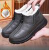 Men's Winter Warm Snow Boots Casual Lightweight Anti-Slip Faux Fur Lined Ankle Booties for Male Waterproof Comfortable Plush Lined Short Boot Shoes