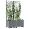 VidaXL Planter with Trellis Light Grey 80x40x136 Cm PP 153272
