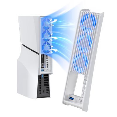 Новый PS5 Slim Cooling Fan KIWIHOME PS5 Slim Cooling PS5 Slim Cooling Fan Автоматическое определение температуры Регулируемая скорость ветра Светодиодная подсветка USB Низкий уровень шума