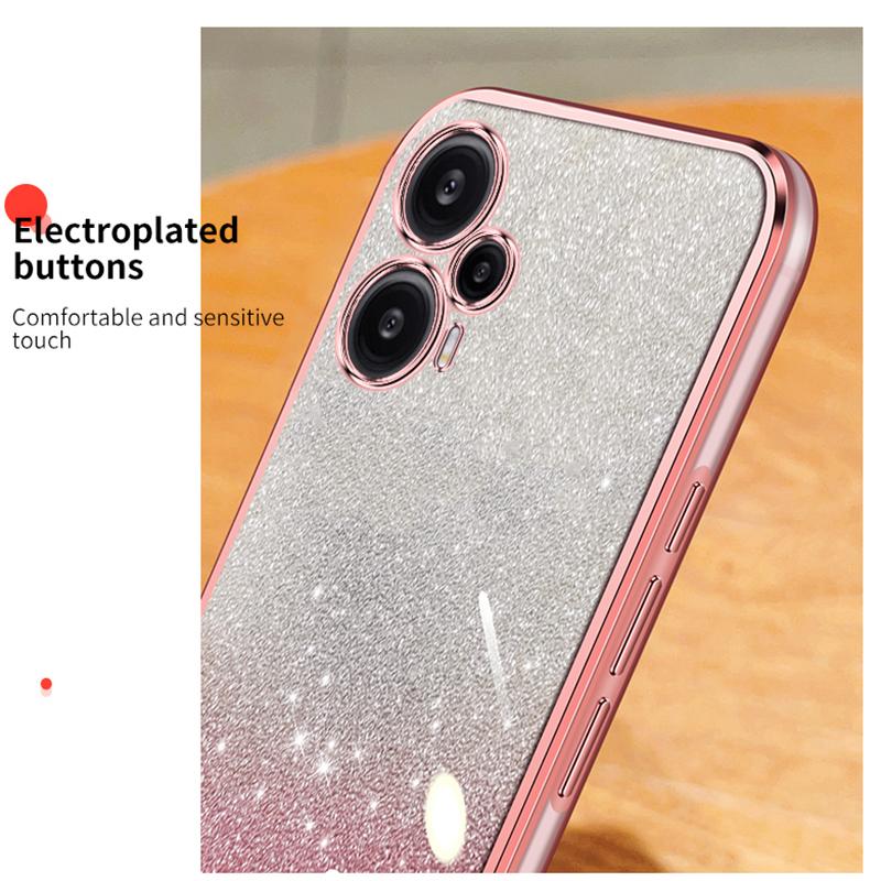 KEYSION Роскошный чехол-бампер с блестками для Xiaomi POCO F5, прозрачный, мягкий ТПУ, противоударная задняя крышка для POCO F5 Pro