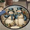 Рождественский снеговик придверный коврик красная шляпа круглый ковер грязеотталкивающий противоскользящая основа ретро идеальный выбор для праздничного домашнего декора