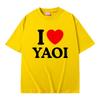 Смешная футболка с мемом I Love Yaoi для мужчин и женщин, модная, винтажная, с круглым вырезом, мужская, повседневная, хлопковая, большого размера, с коротким рукавом