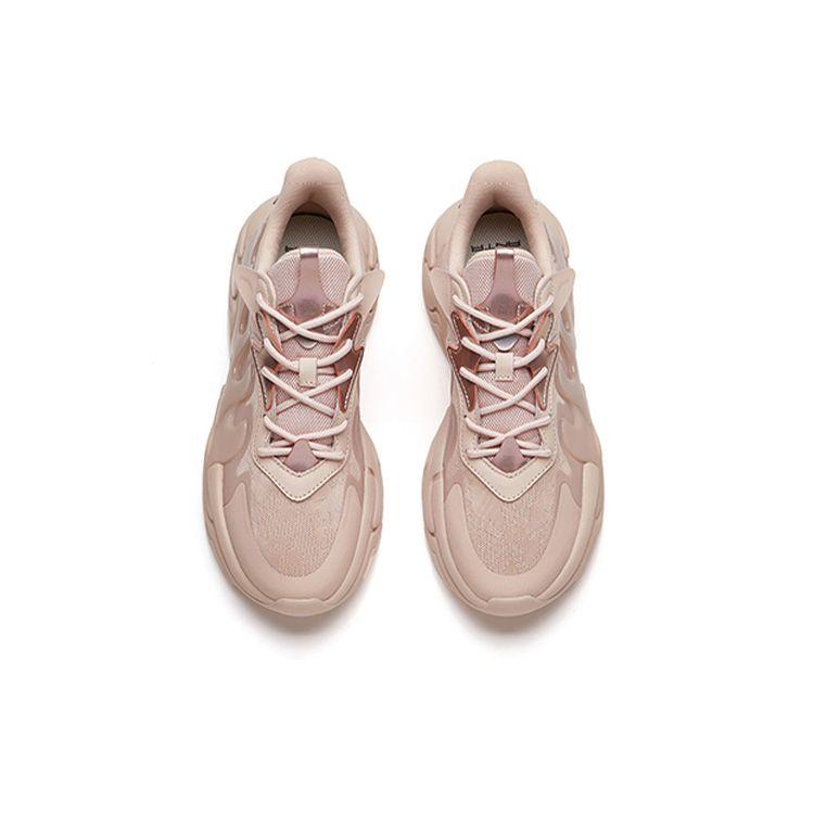 Anta Lifestyle Series Tide Worship 2.0 Casual Shock Absorption Slip Resistant Durable Low Top Dad Shoes Women Sneaker Light-Pink 122138840-2