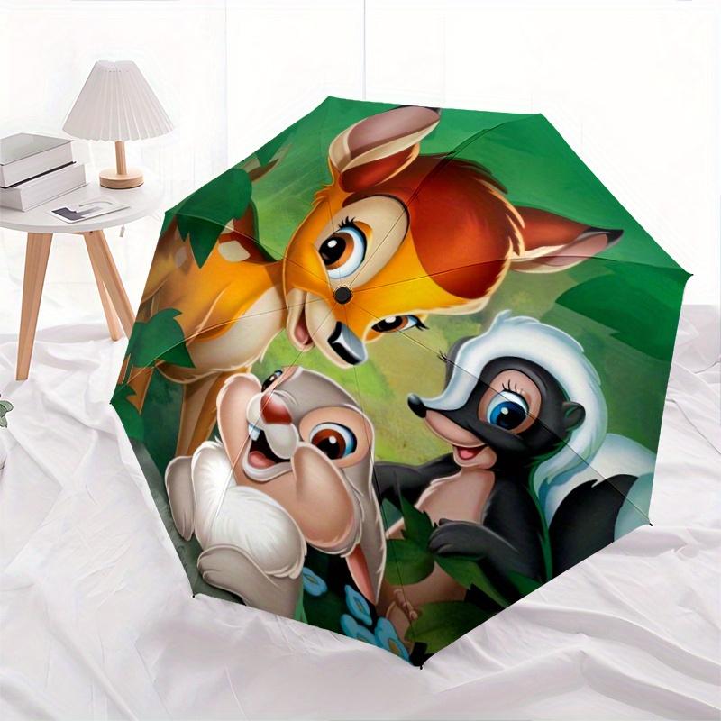 Bambi Thumper & Flower Disney Automatic Opening and Closing Umbrella - Suitable for Various Occasions, Outdoor Activities, Lightweight and D