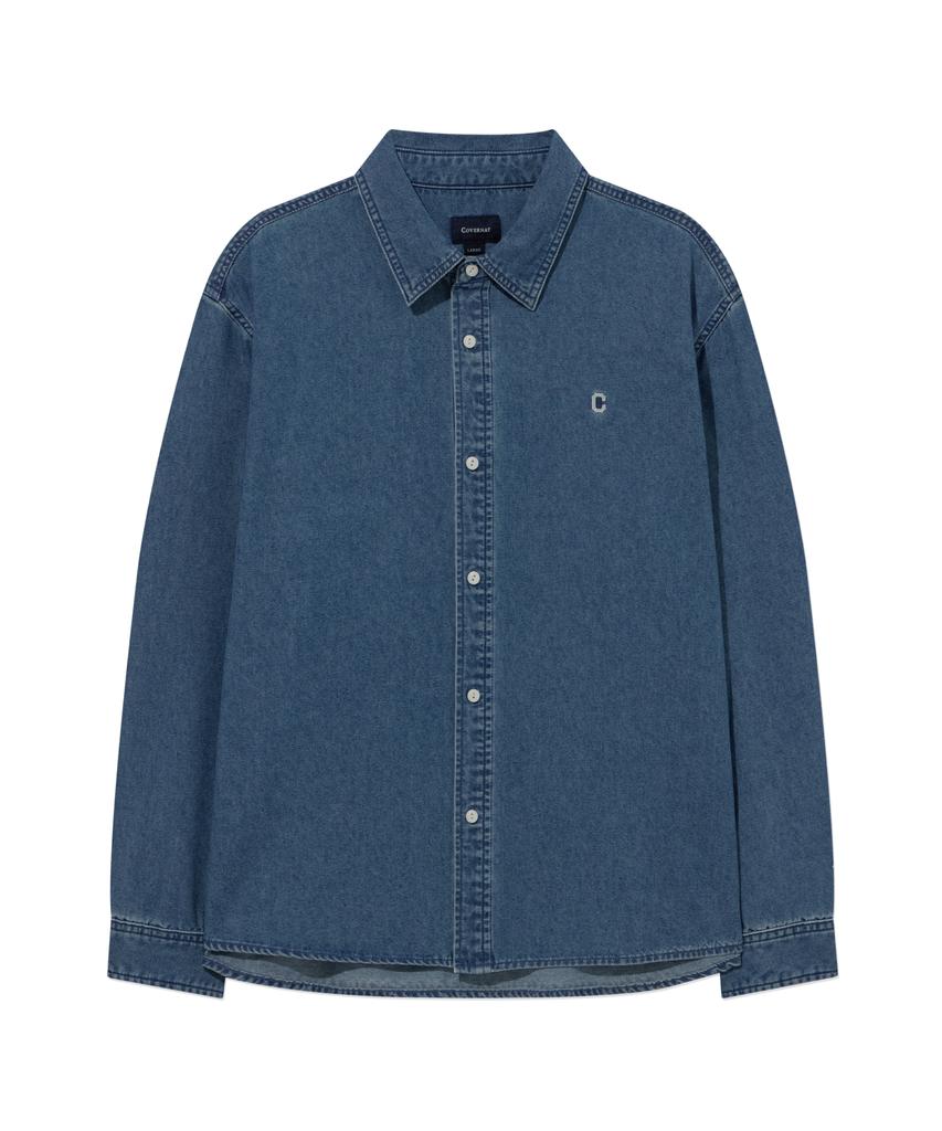 COVERNAT C Logo Denim Shirt Blue