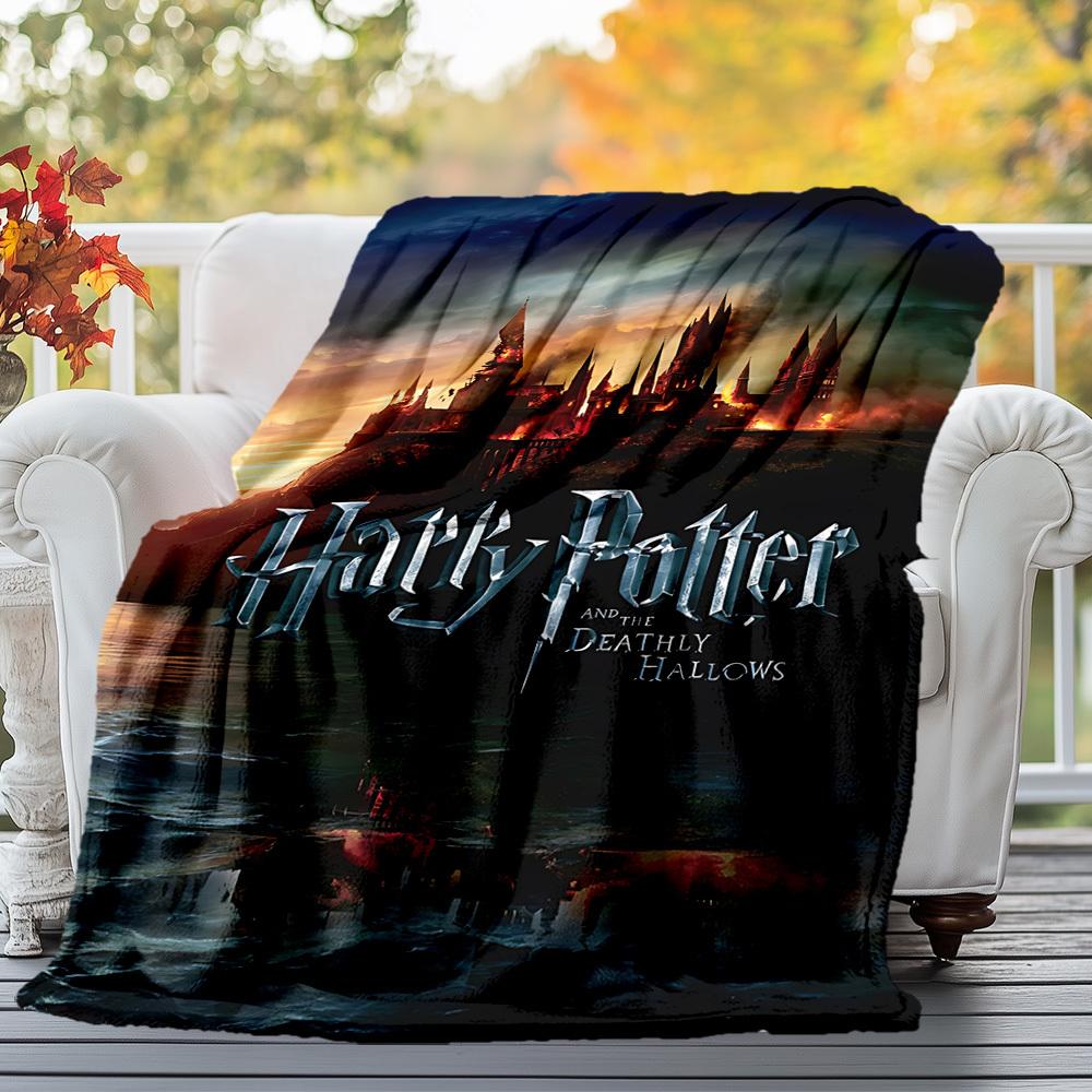 1 шт. Плед из фланели Гарри Поттер Дары Смерти для улицы, всесезонный, мягкий, теплый, домашний декор 1031222