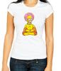 Simpsons Homer Buddha White / Black  Women's 3/4 Short Sleeve T-Shirt E064