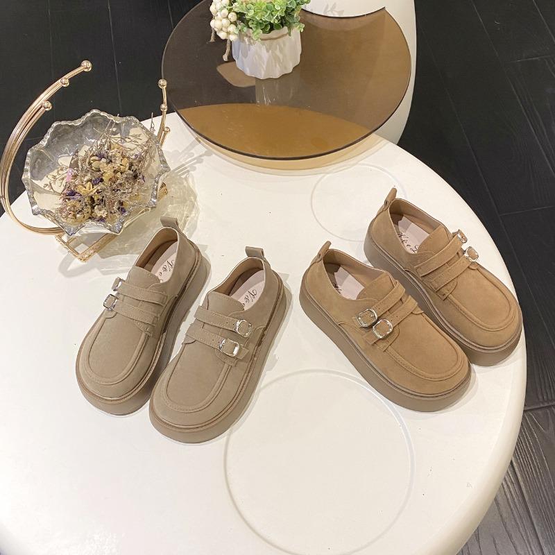 Женские туфли на платформе, весенние новые, в стиле ретро, универсальные, повседневные, с одним ремешком, Boken Doudou