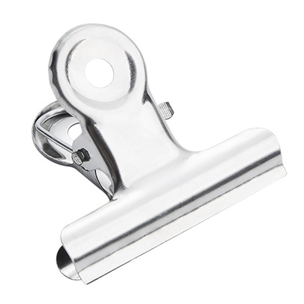 10pcs Stainless Steel File Clip Desk Metal Ticket Holders Strong Grip Document Fasteners Document Organiser Set Students Supply