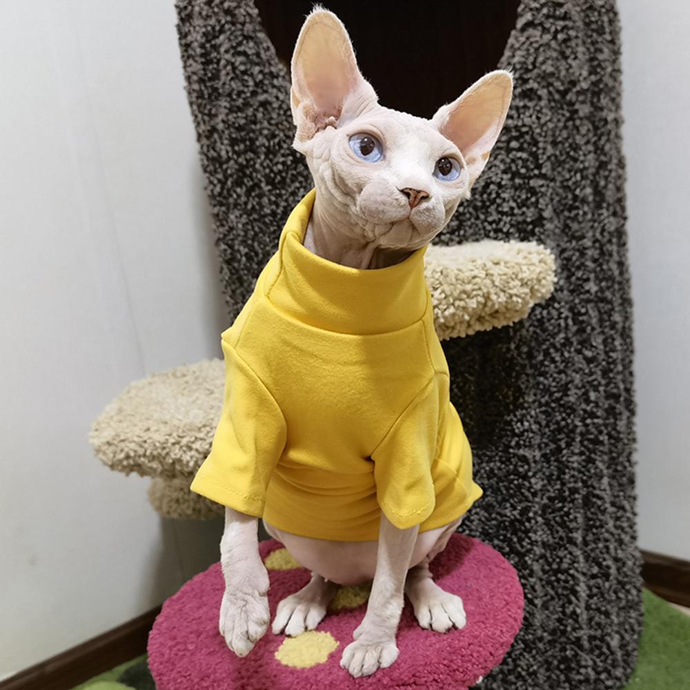 Cozy Warm Solid Sphynx Cat Bottom Hoodie Spring Winter Pet Sweater for Cats Dogs Siamese Kitten Shirts mascotas Clothes Clothing