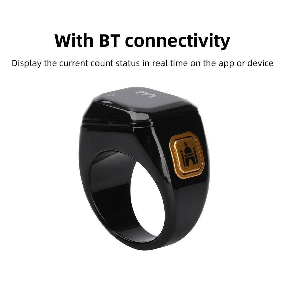 Цифровое умное кольцо-счетчик зикра Bluetooth-приложение Счетчик тасбих для мусульман Напоминание о времени молитвы Вибрация Будильник