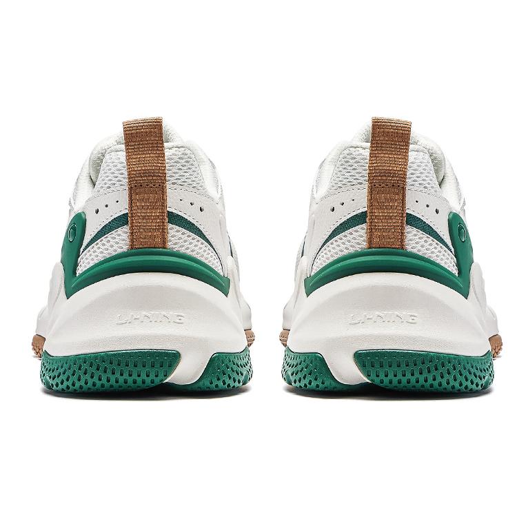 Мужские повседневные кроссовки Li Ning с низким верхом Бело-зеленые AGCT391-2