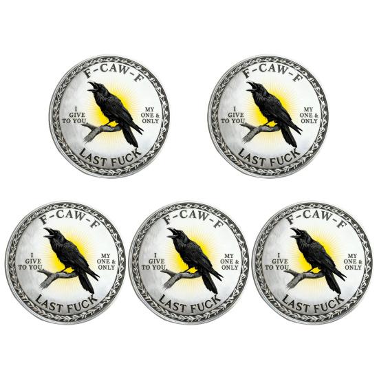 Yousheng F-CAW-F Памятная металлическая монета 2 дюйма Ворон Символ свободы и юмора Коллекционная монета для того, чтобы отпустить и двигаться дальше