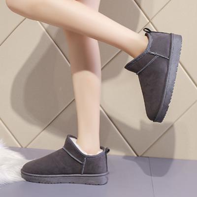 Модные женские ботильоны на плюшевой подкладке - Слипоны на платформе Зимнее тепло и комфорт женские ботинки