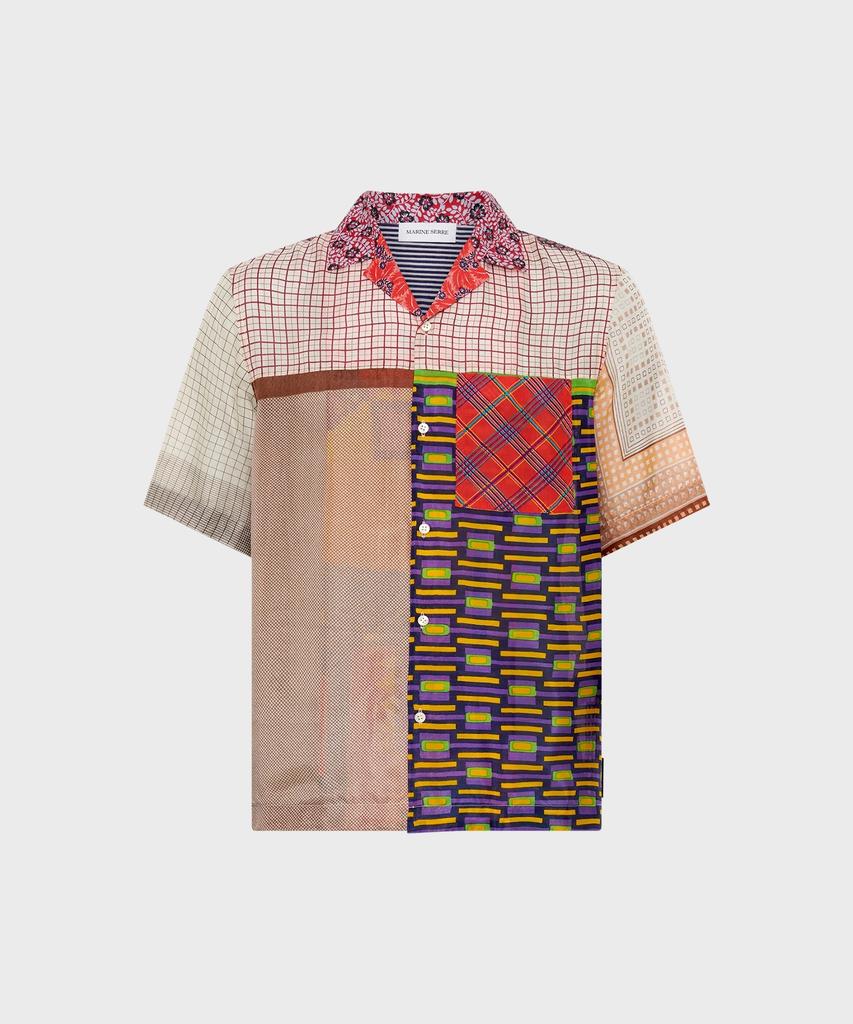 MARINE SERRE (U) Regenerated Silk Scarf Bowling Shirt Multi