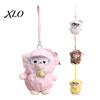 Fashionable Purse Charm Plush Sheep Doll Pendant for Bags And Keys, Soft Curly Stuffed Animal Keychain Fluffy Backpacks with Bow Glasses Accessories,