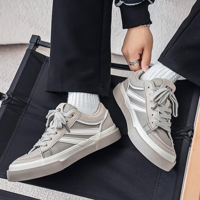 Мода Ретро Стиль Модный Тренд Толстая Подошва Повседневная Холщовая Обувь для Мужчин Весна 2025 Новинка Нишевые Универсальные Удобные Кроссовки с Низким Верхом