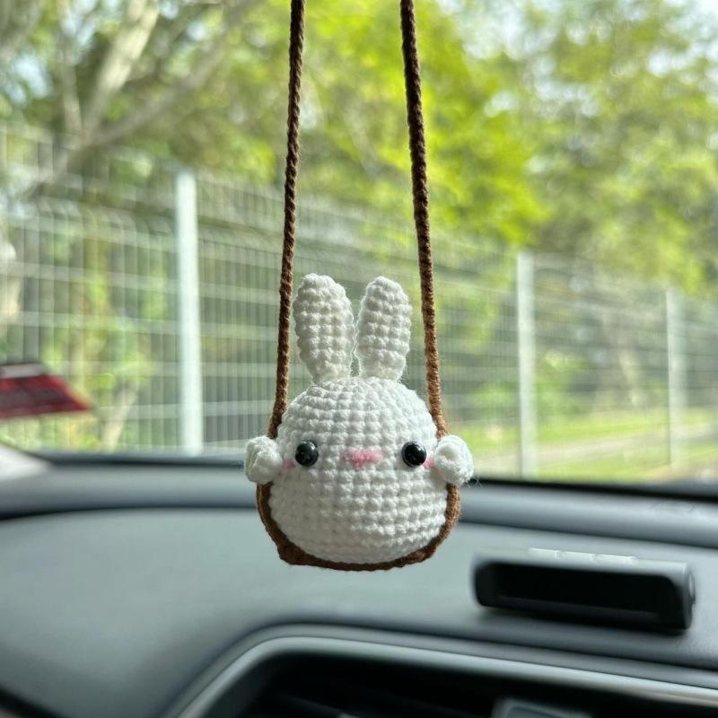 Cute Handmade Knitted Animal Pendants 1PC Frog Penguin Duck Chick Rabbit Charm Portable Backpack Keychain Decor for Kids