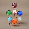 Sphere Metal Display Stand 7 Faux Crystal Ball Decorative Glass Fortune Ball Globe Stone Show Holder Organizer Rack Home Office Desktop Decoration