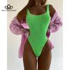Sexy Women One Piece Swimsuit Swimwear Female Solid Push Up Thong Bather Bathing Suit Monokini Brazilian Swimming Suits