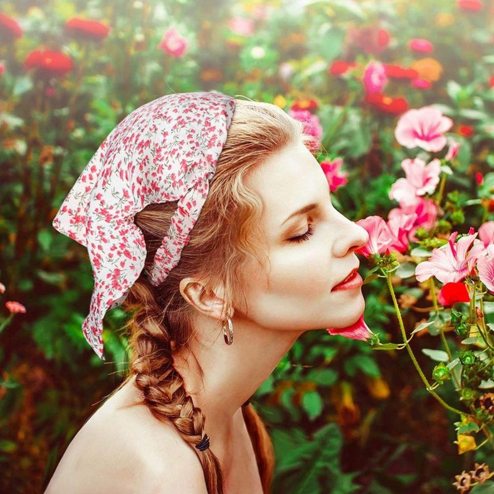 Летний платок на голову, шарф, цветочная повязка на голову, повязка на голову, треугольные платки для женщин и девочек